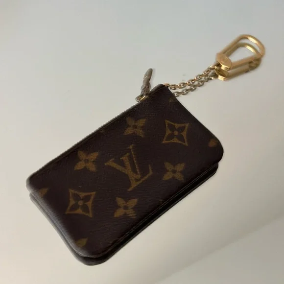 SOLD Vintage Louis Vuitton Monogram Key Cles Leather Key Chain Wallet Card - Picture 3 of 6